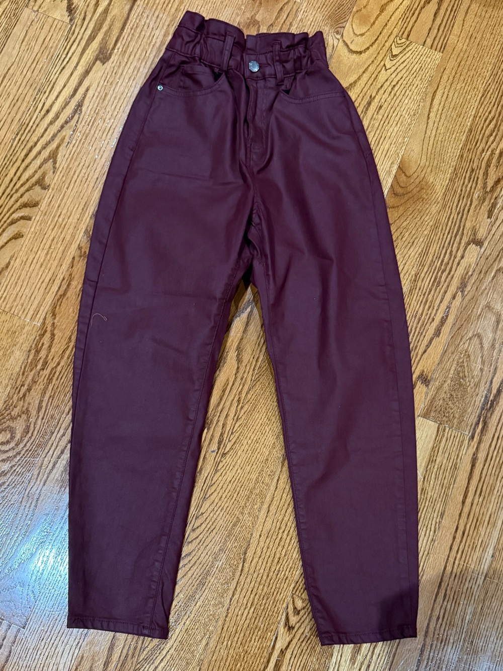 Zara Men's Paperbag Waist Chinos - Burgundy